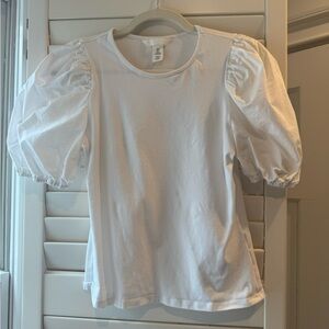 White puff sleeve top